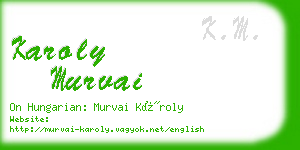 karoly murvai business card